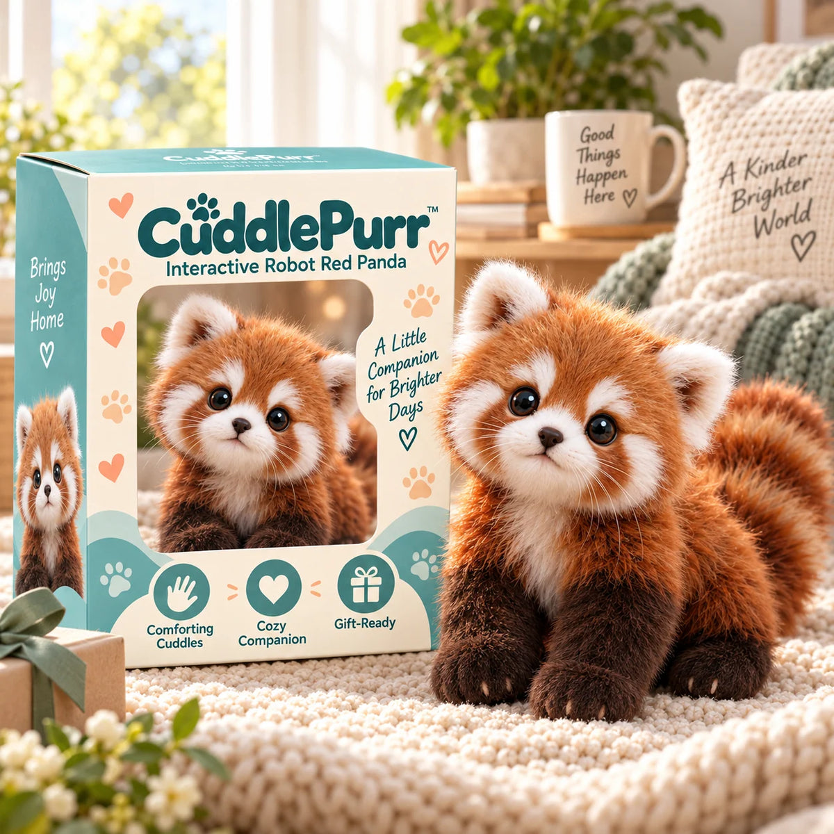 🐾 Cuddly Red Panda Plush Companion – Soft & Fluffy, A Heartwarming Gift 🎁