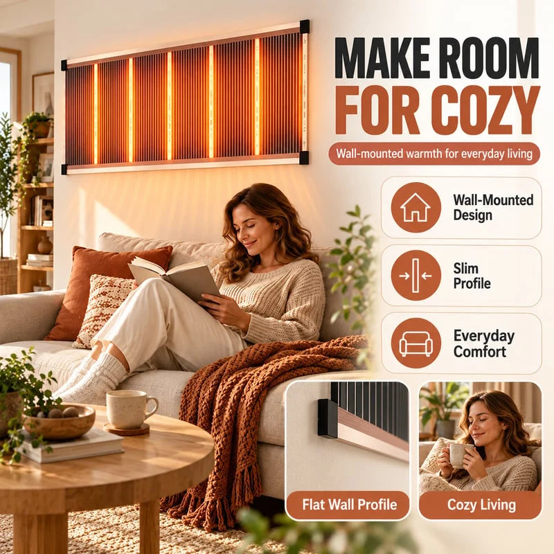Far Infrared Wall Heater – Slim Wall-Mounted Indoor Heating Panel