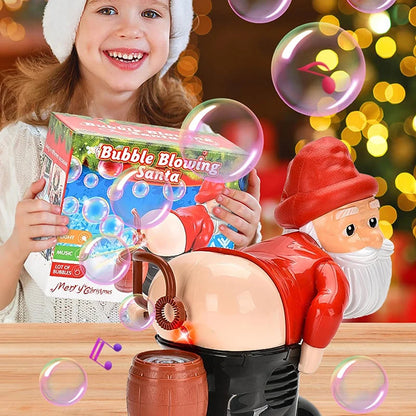 🎅🎄 Funny Santa Bubble Machine – Festive Music, Colorful Lights & Magical Christmas Bubble Fun! ✨🫧
