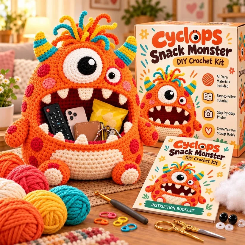 👾🧶DIY Crochet Monster Storage Organizer Kit – 6 Quirky Designs to Choose From