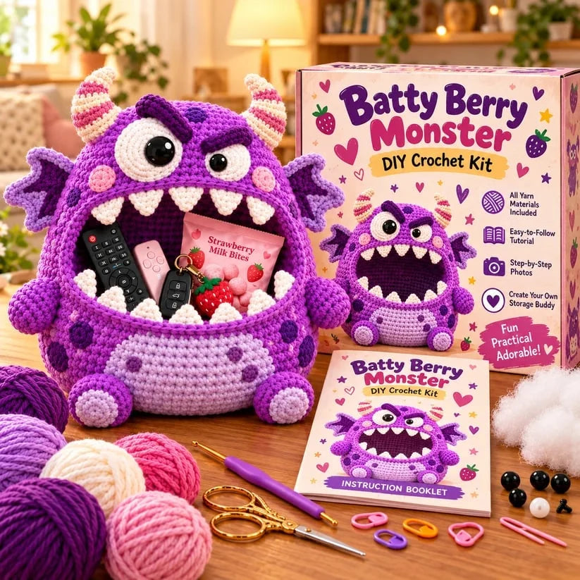 👾🧶DIY Crochet Monster Storage Organizer Kit – 6 Quirky Designs to Choose From