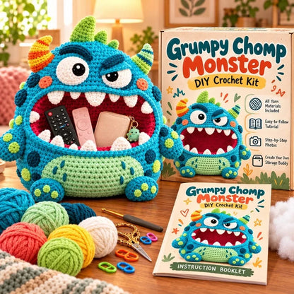 👾🧶DIY Crochet Monster Storage Organizer Kit – 6 Quirky Designs to Choose From