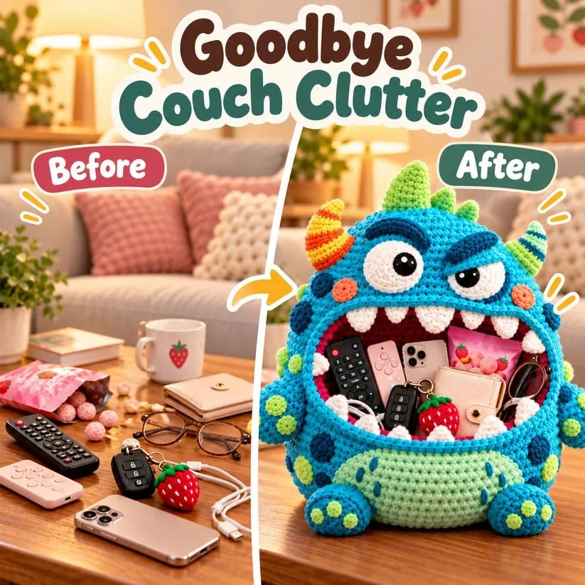 👾🧶DIY Crochet Monster Storage Organizer Kit – 6 Quirky Designs to Choose From