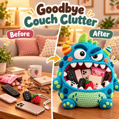 👾🧶DIY Crochet Monster Storage Organizer Kit – 6 Quirky Designs to Choose From