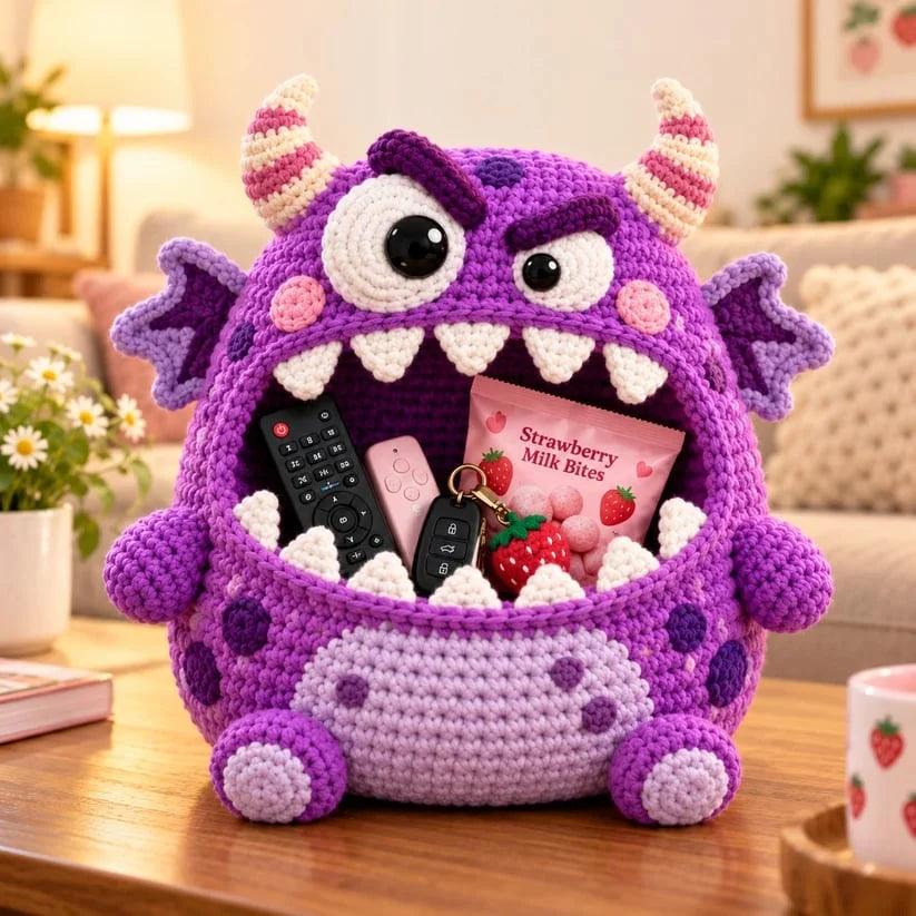 👾🧶DIY Crochet Monster Storage Organizer Kit – 6 Quirky Designs to Choose From