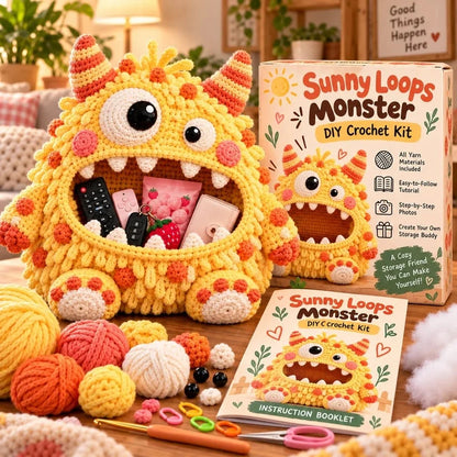 👾🧶DIY Crochet Monster Storage Organizer Kit – 6 Quirky Designs to Choose From