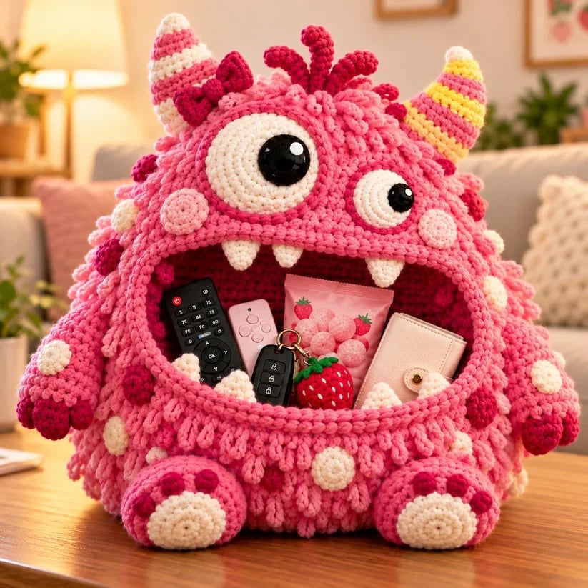 👾🧶DIY Crochet Monster Storage Organizer Kit – 6 Quirky Designs to Choose From