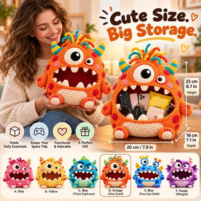 👾🧶DIY Crochet Monster Storage Organizer Kit – 6 Quirky Designs to Choose From