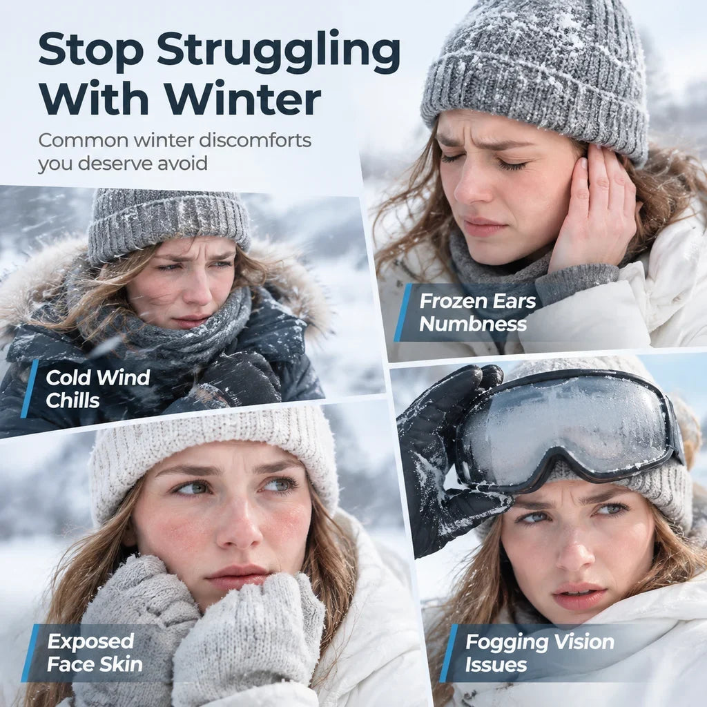 5-in-1 Winter Ushanka Hat with Detachable Face Mask & Goggles
