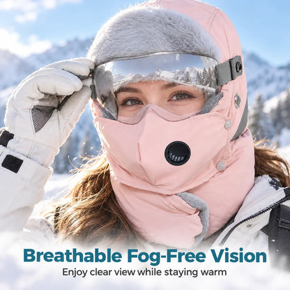 5-in-1 Winter Ushanka Hat with Detachable Face Mask & Goggles