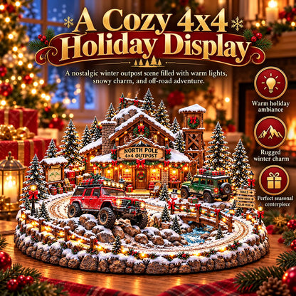 🔥Last Day 50% OFF🔥🚗🎄 Christmas Classic Gas Station Village – Lighted Vintage American Gas Station with Classic Cars