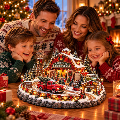 🔥Last Day 50% OFF🔥🚗🎄 Christmas Classic Gas Station Village – Lighted Vintage American Gas Station with Classic Cars