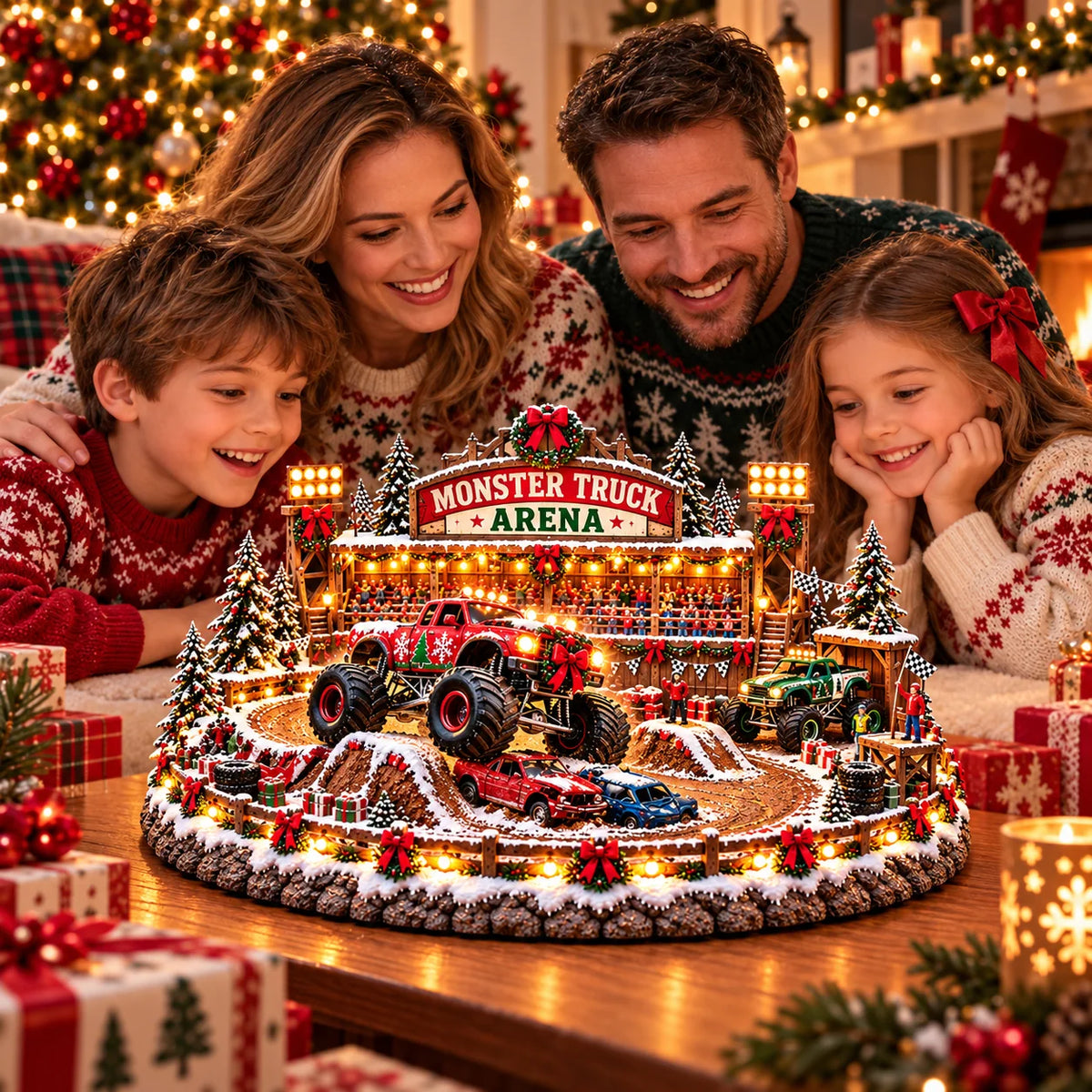 🔥Last Day 50% OFF🔥🚗🎄 Christmas Classic Gas Station Village – Lighted Vintage American Gas Station with Classic Cars