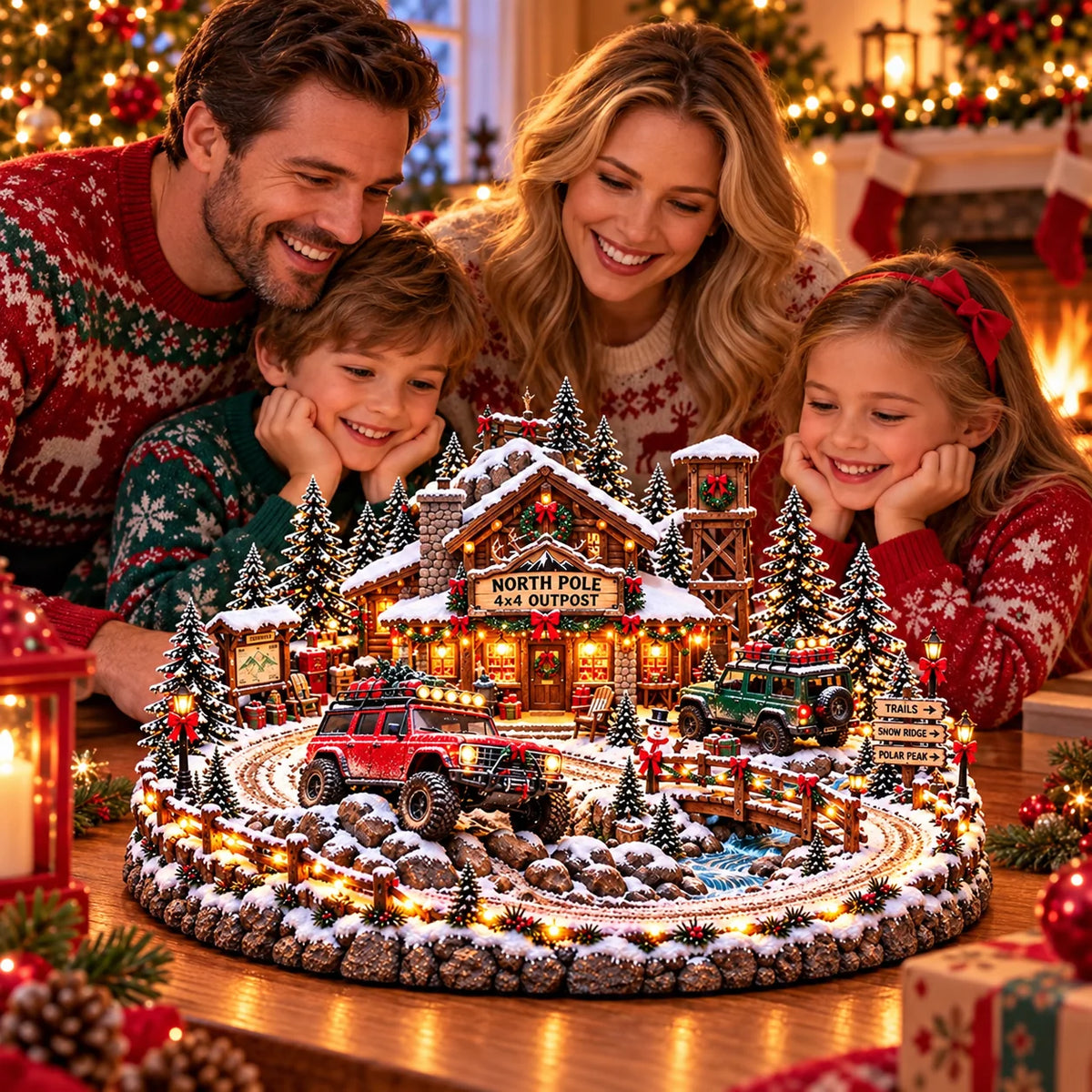 🔥Last Day 50% OFF🔥🚗🎄 Christmas Classic Gas Station Village – Lighted Vintage American Gas Station with Classic Cars