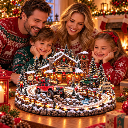 🔥Last Day 50% OFF🔥🚗🎄 Christmas Classic Gas Station Village – Lighted Vintage American Gas Station with Classic Cars