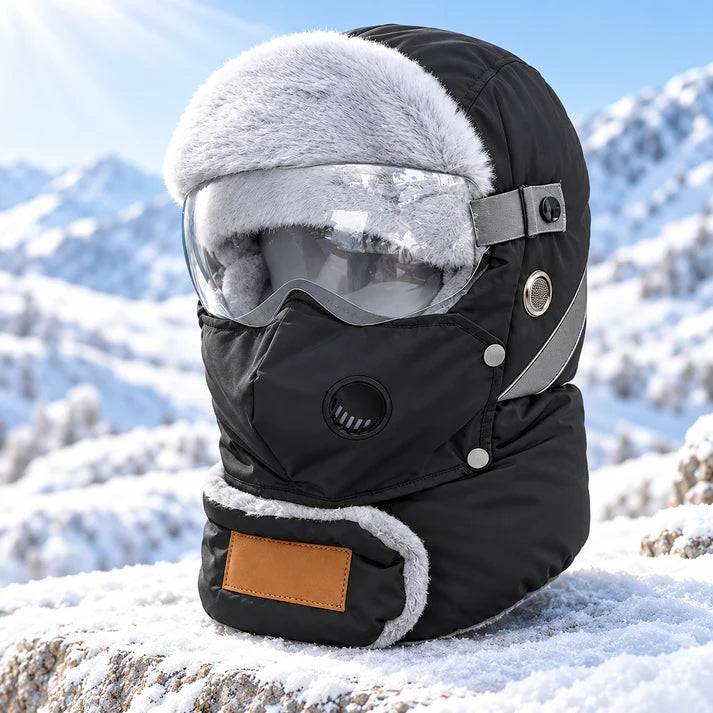 5-in-1 Winter Ushanka Hat with Detachable Face Mask & Goggles