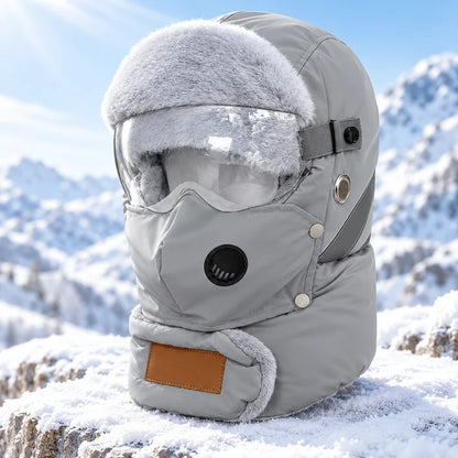 5-in-1 Winter Ushanka Hat with Detachable Face Mask & Goggles