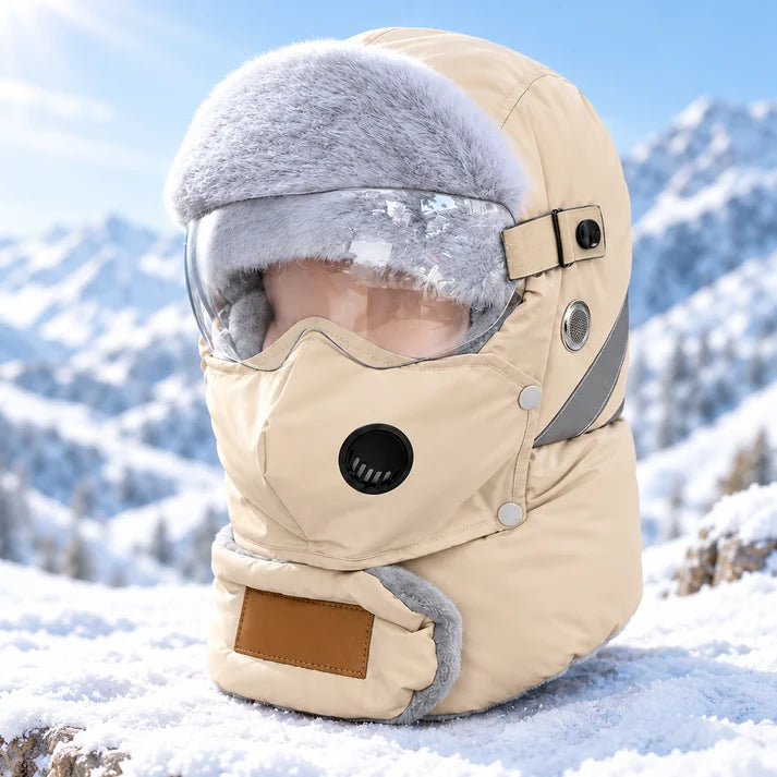 5-in-1 Winter Ushanka Hat with Detachable Face Mask & Goggles