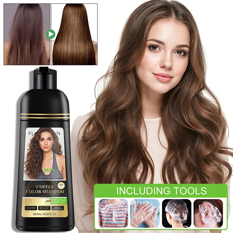 ⏳Limited-time 50% off⏰3-in-1 Hair Color Shampoo & Conditioner for Gray Coverage