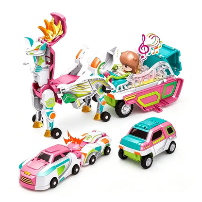2-in-1 Magnetic Transforming Dragon Car Toy Set – Two Racing Cars, One Dragon