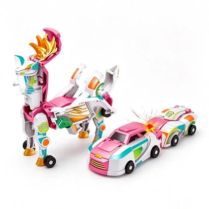 2-in-1 Magnetic Transforming Dragon Car Toy Set – Two Racing Cars, One Dragon