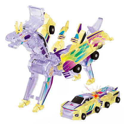 2-in-1 Magnetic Transforming Dragon Car Toy Set – Two Racing Cars, One Dragon