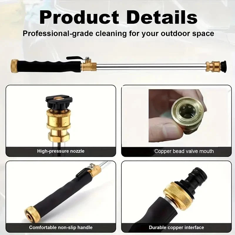 🔫 40% OFF! 💦 High-pressure water gun – Includes 2 High-Pressure Nozzles and Quick Connectors ✨ 🚗