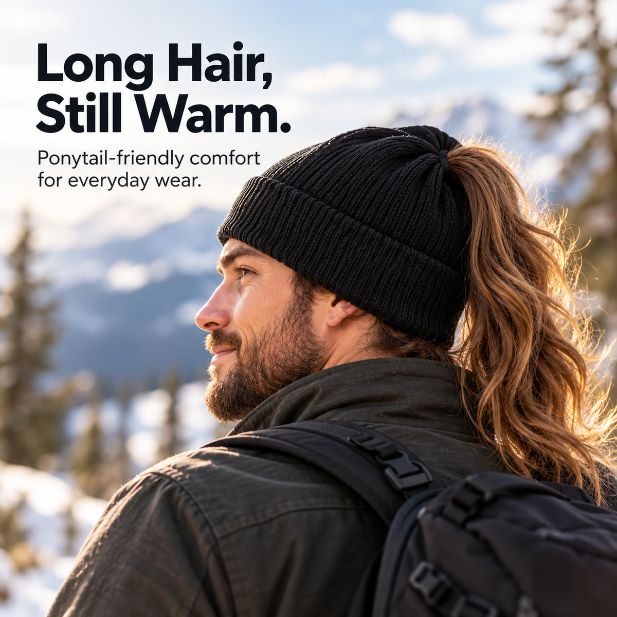 2-in-1 Ponytail Beanie Hat – Hidden Magnetic Opening for High Ponytails & Messy Buns