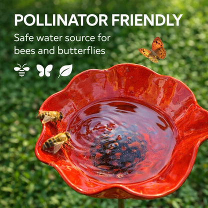 🛩️Letzter Tag der Aktion/🐦 Handgefertigter Blumen-Gartenstecker aus Metall – Vogelbad & Außendekoration für Naturliebhaber 🌸