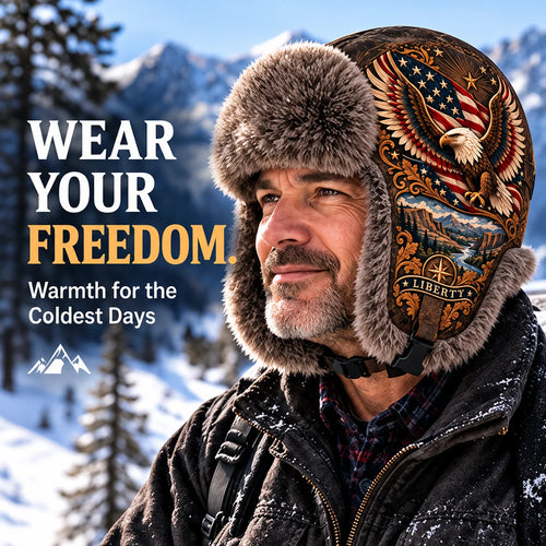 ⏳ Last Day 50% OFF – 🦅❄️"Wings of Freedom" Winter Ear-Flap Hat with Plush Lining