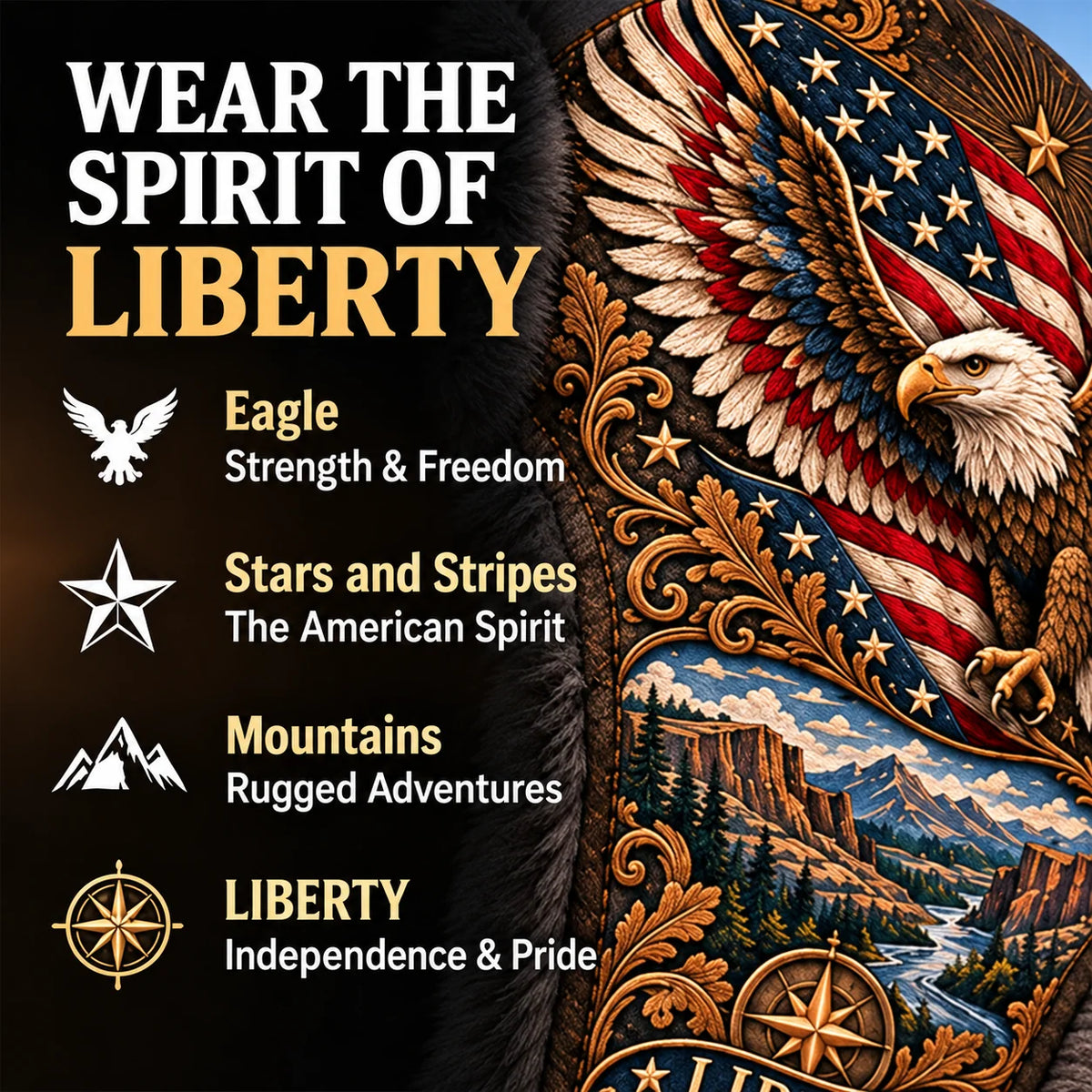 ⏳ Last Day 50% OFF – 🦅❄️"Wings of Freedom" Winter Ear-Flap Hat with Plush Lining