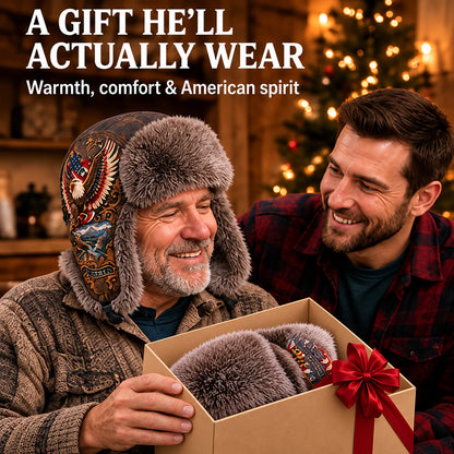 ⏳ Last Day 50% OFF – 🦅❄️"Wings of Freedom" Winter Ear-Flap Hat with Plush Lining