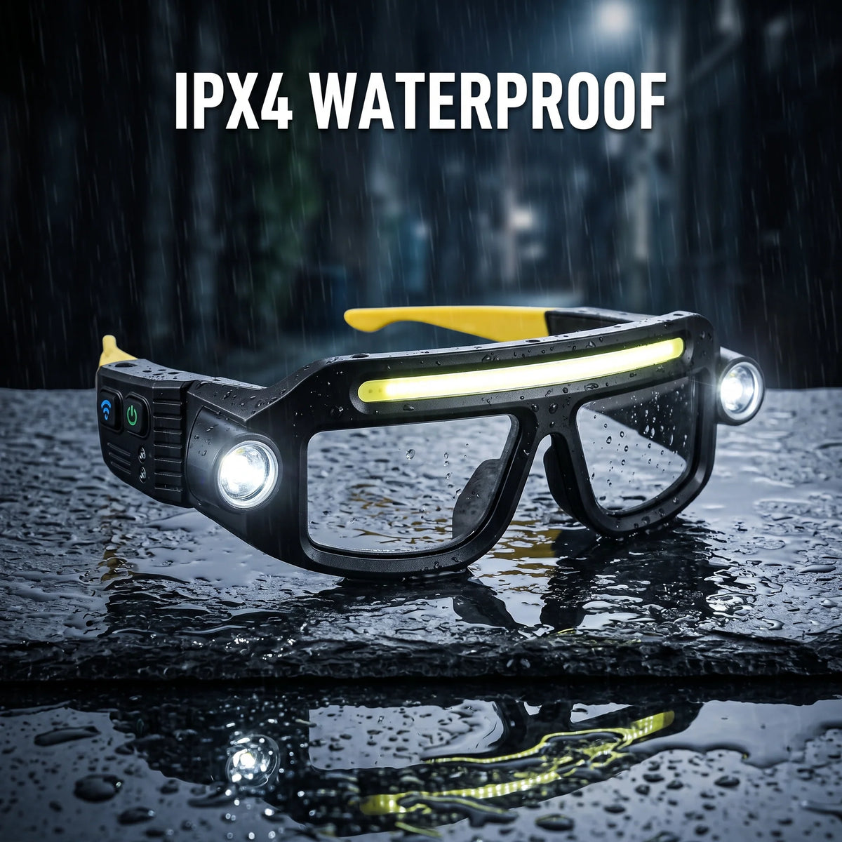 🔦Rechargeable LED Headlamp Glasses – Hands-Free Dual Lighting with Wave Sensor