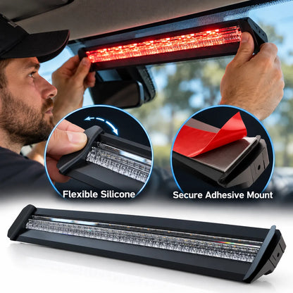 3-Color LED Windshield Warning Light Bar – 12–24V DC, 30°/65° Mount