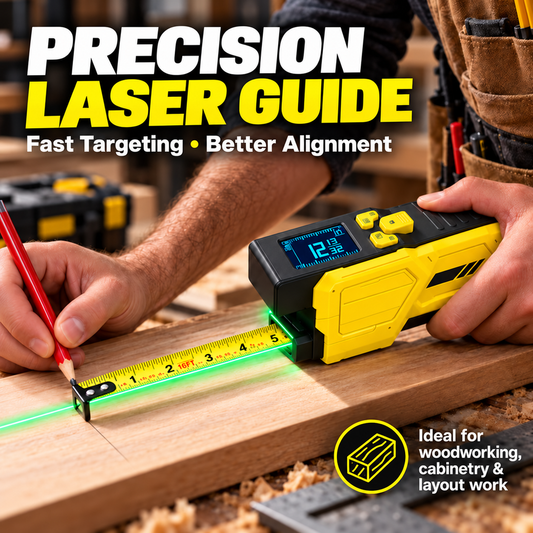 3-in-1 Digital Laser Tape Measure – 16.4 ft Self-Locking Tape, LCD Display & USB-C Charging
