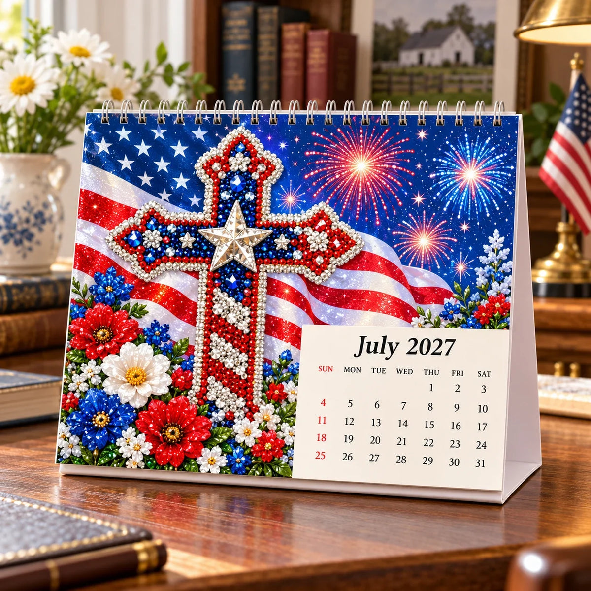✝️2027 Faith & Blessings DIY Diamond Art Calendar Kit – 12 Monthly Cross Designs
