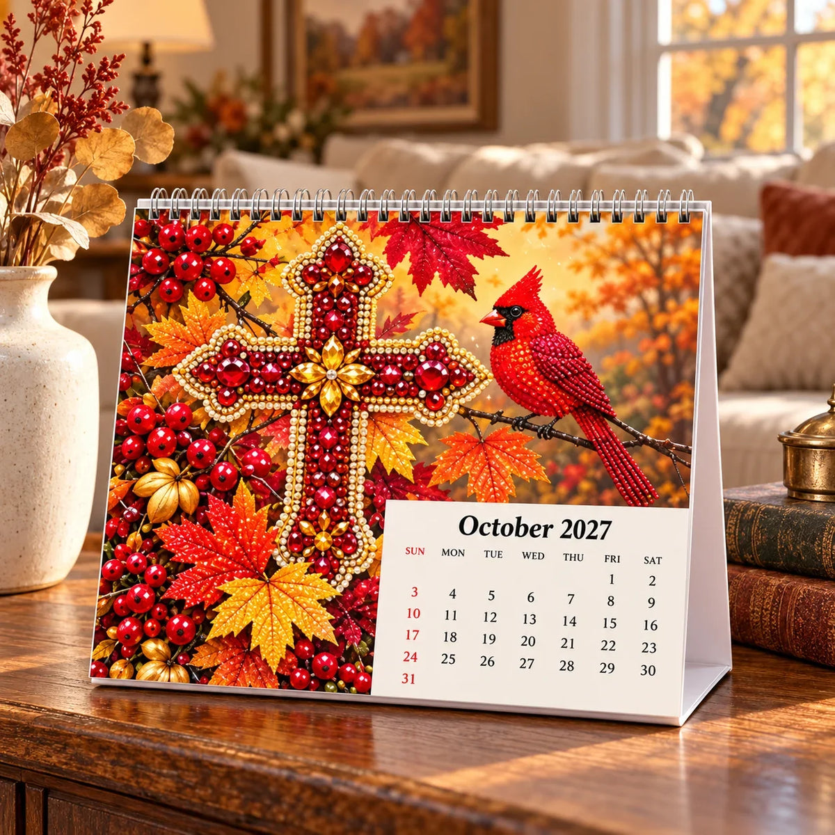 ✝️2027 Faith & Blessings DIY Diamond Art Calendar Kit – 12 Monthly Cross Designs