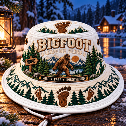 Bigfoot “Leave Me Alone” Embroidered Boonie Hat