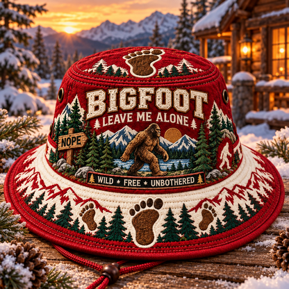Bigfoot “Leave Me Alone” Embroidered Boonie Hat