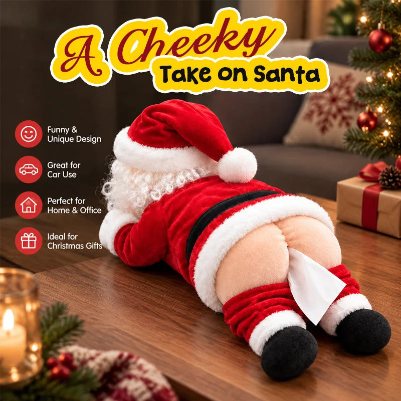Funny Santa Butt Tissue Holder – Hilarious Christmas Gag Gift & Holiday Decor