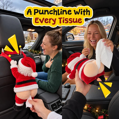 Funny Santa Butt Tissue Holder – Hilarious Christmas Gag Gift & Holiday Decor