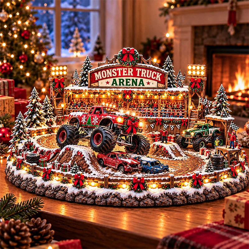 🔥Last Day 50% OFF🔥🚗🎄 Christmas Classic Gas Station Village – Lighted Vintage American Gas Station with Classic Cars