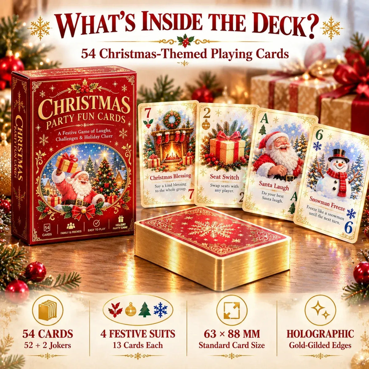 🃏🎅 Christmas Holiday Cheer Playing Cards - Make Your Christmas Game Night More Fun!
