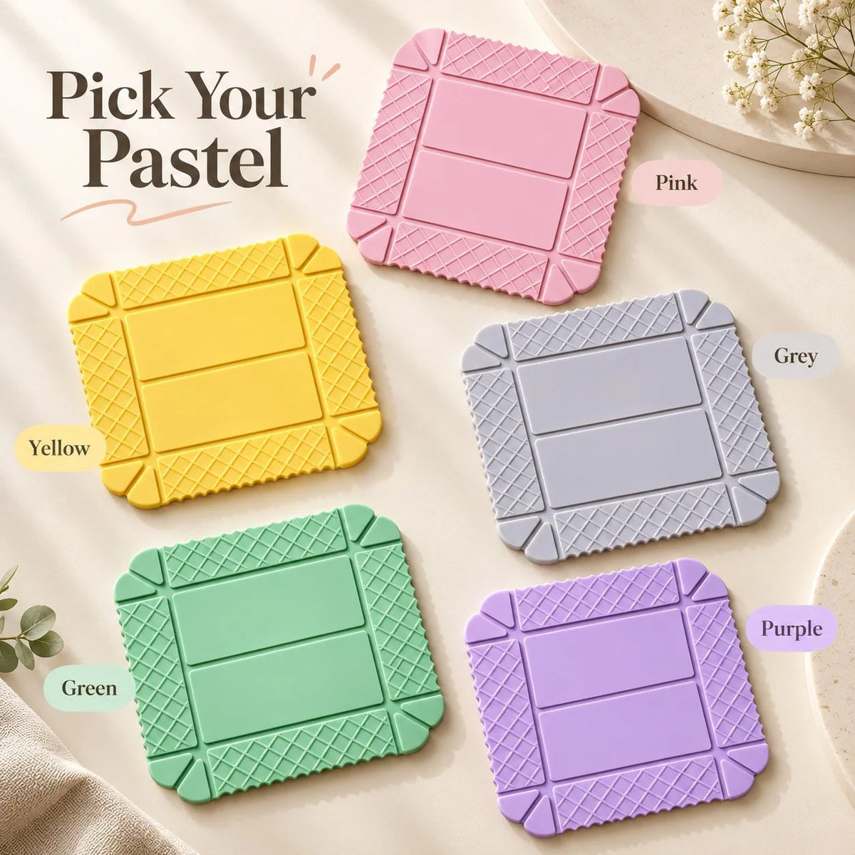 ✨ 3-in-1 Magnetic Silicone Trivet, Cutting Board & Foldable Serving Tray