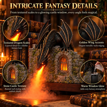 🐉 Dragon Flame-Effect Humidifier & Essential Oil Diffuser – Fantasy Decor
