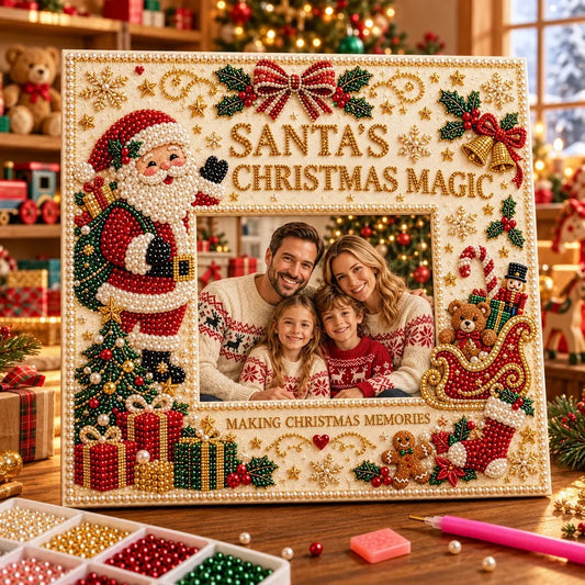 🎄❤️ DIY Christmas Pearl Art Photo Frame – Create Memories Together