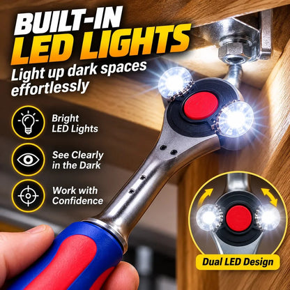 🔧🔥 360° Rotating Universal Ratchet Wrench | One Tool for Every Job! ⚡🛠️