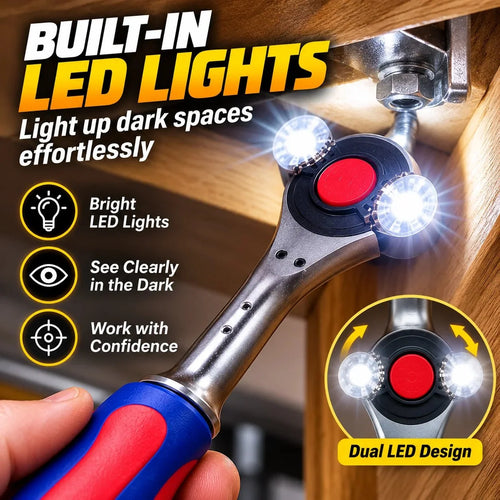 🔧🔥 360° Rotating Universal Ratchet Wrench | One Tool for Every Job! ⚡🛠️