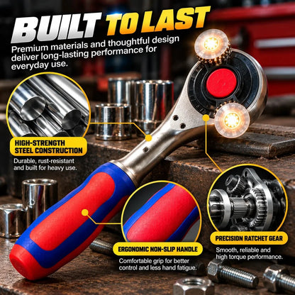 🔧🔥 360° Rotating Universal Ratchet Wrench | One Tool for Every Job! ⚡🛠️