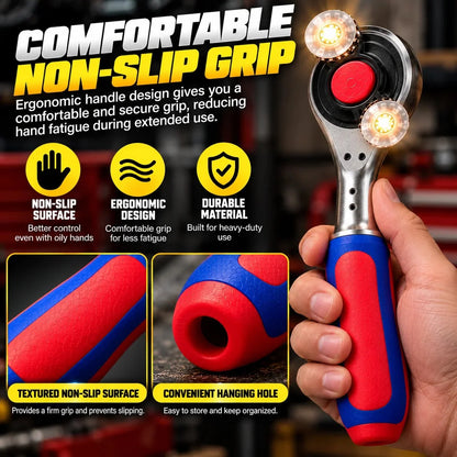 🔧🔥 360° Rotating Universal Ratchet Wrench | One Tool for Every Job! ⚡🛠️